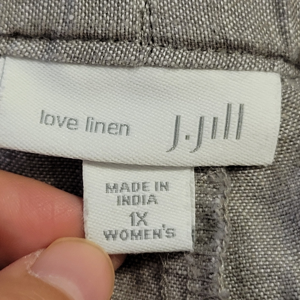 J Jill Love Linen Gray Pull On Pants - Picture 5 of 6
